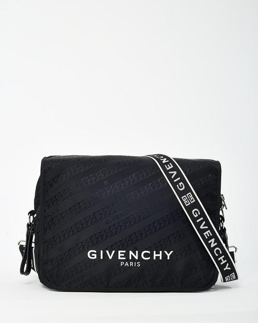 Givenchy Black & White Nylon Logo Diaper Bag