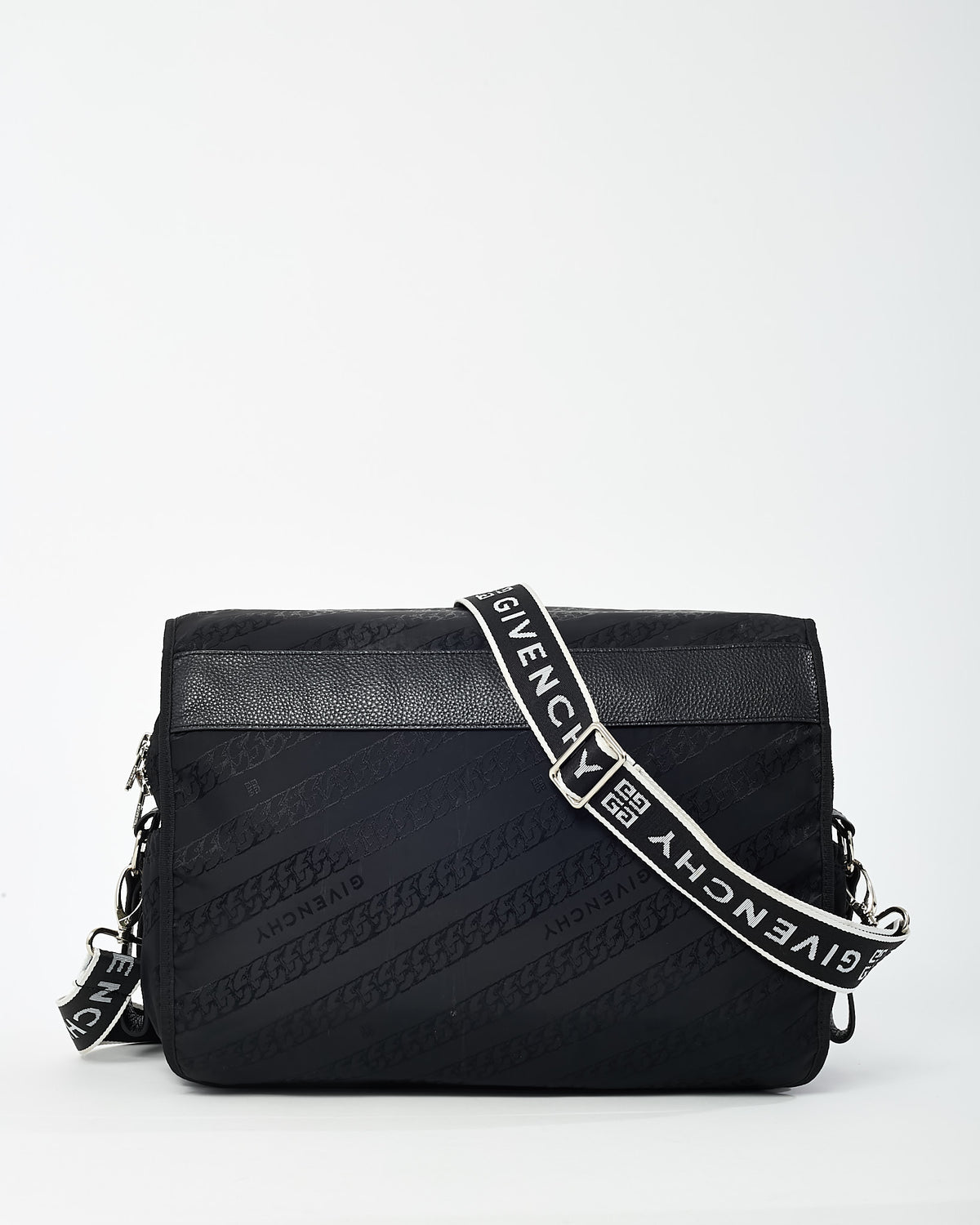 Givenchy Black & White Nylon Logo Diaper Bag