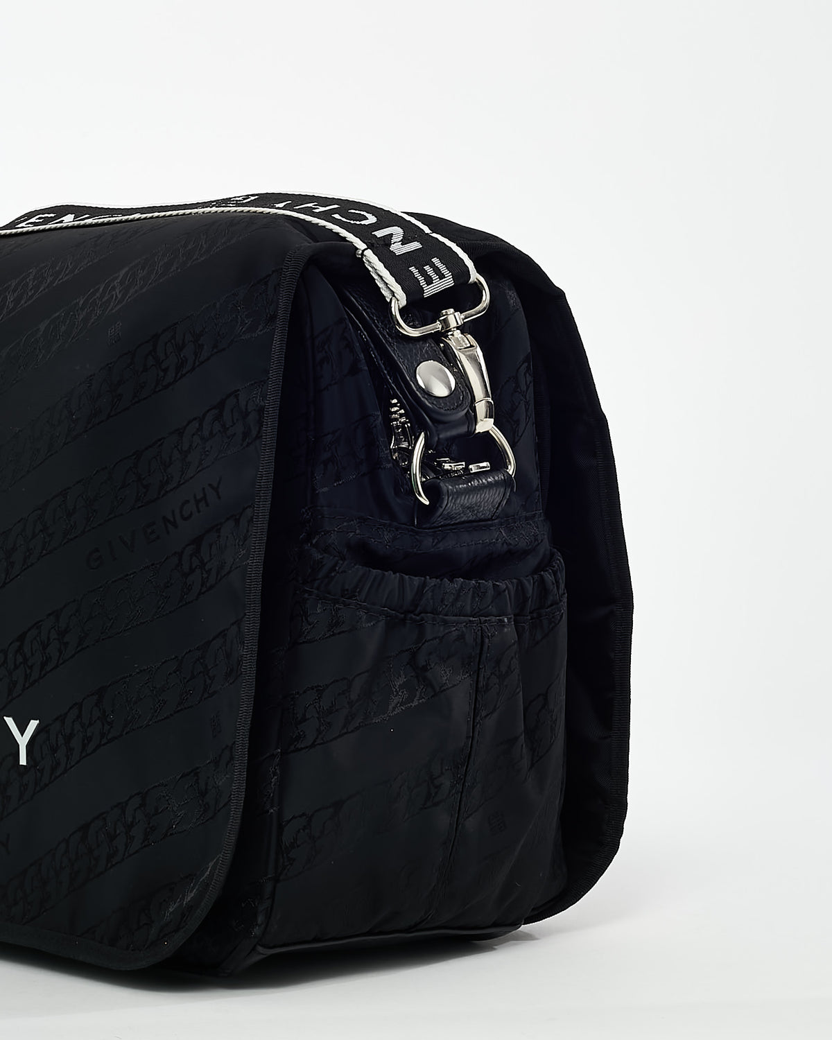 Givenchy Black & White Nylon Logo Diaper Bag