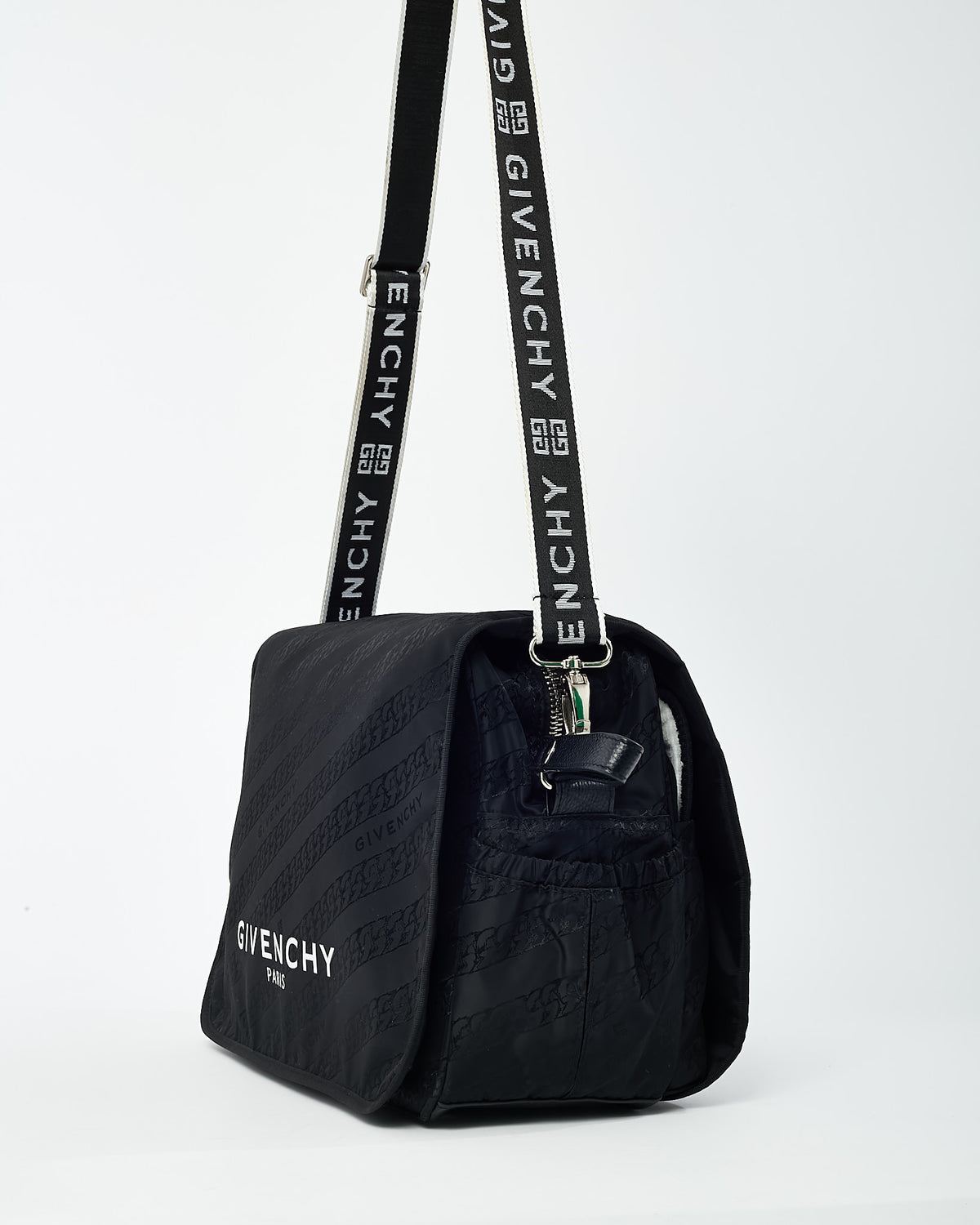 Givenchy Black & White Nylon Logo Diaper Bag