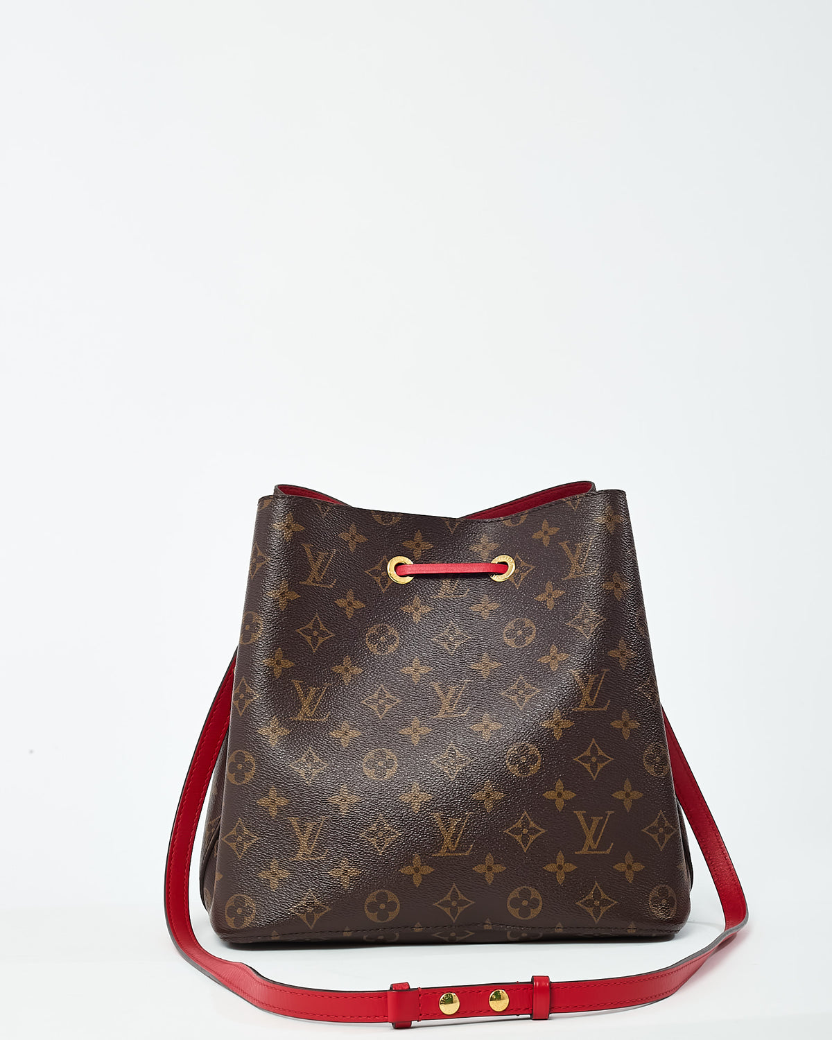 Louis Vuitton Monogram Canvas and Red NéoNoé MM Bucket Bag