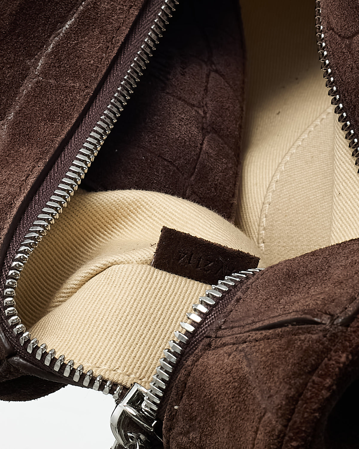 Jacquemus Brown Croc-Embossed Suede Le Petit Turismo Bowling Bag with Strap