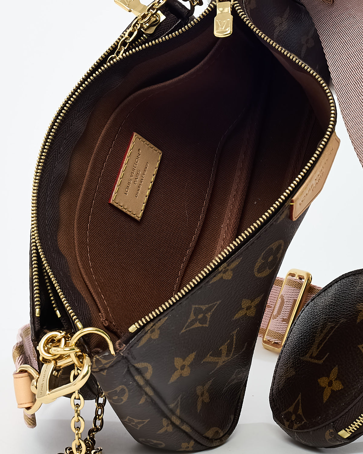 Louis Vuitton Monogram Coated Canvas Pink Multi Pochette Accessoires Crossbody Bag
