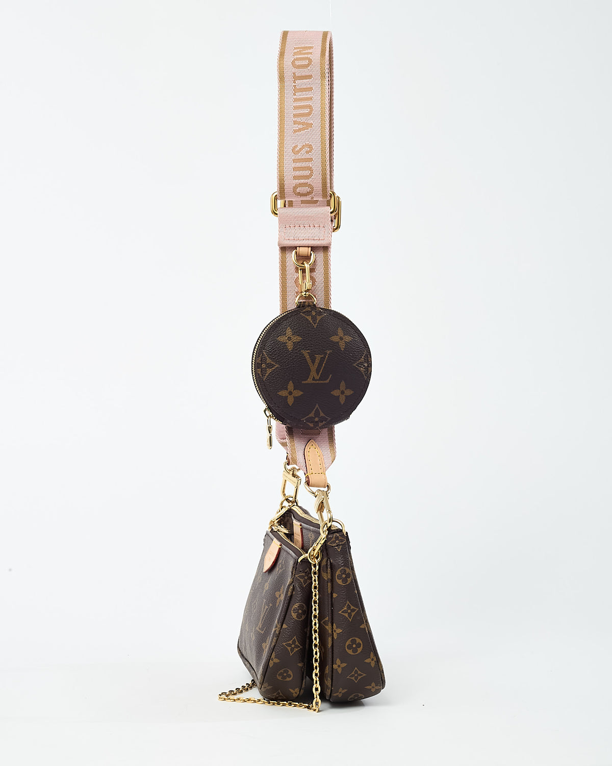 Louis Vuitton Monogram Coated Canvas Pink Multi Pochette Accessoires Crossbody Bag
