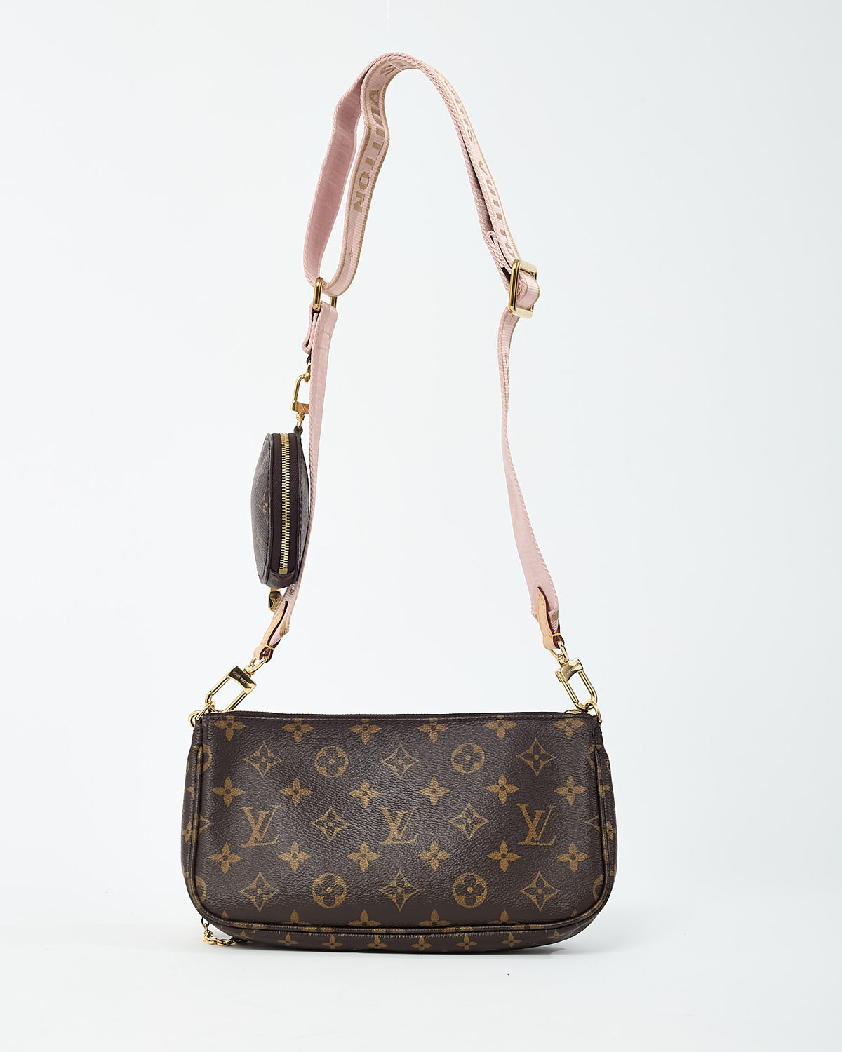 Louis Vuitton Monogram Coated Canvas Pink Multi Pochette Accessoires Crossbody Bag