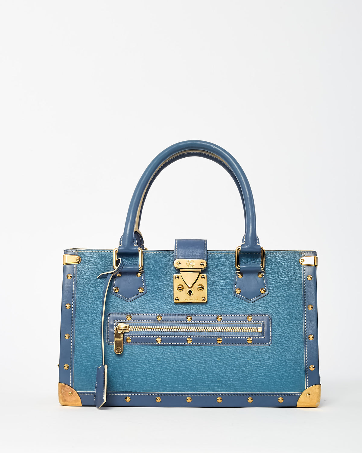 Louis Vuitton Blue Suhali Leather Le Fabuleux Top Handle Bag