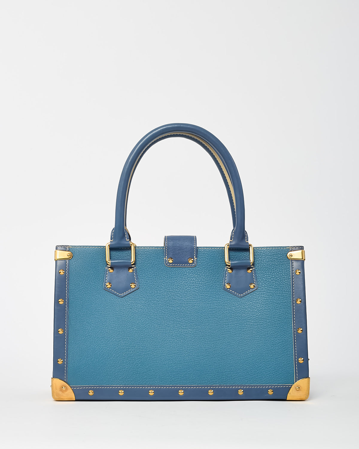 Louis Vuitton Blue Suhali Leather Le Fabuleux Top Handle Bag