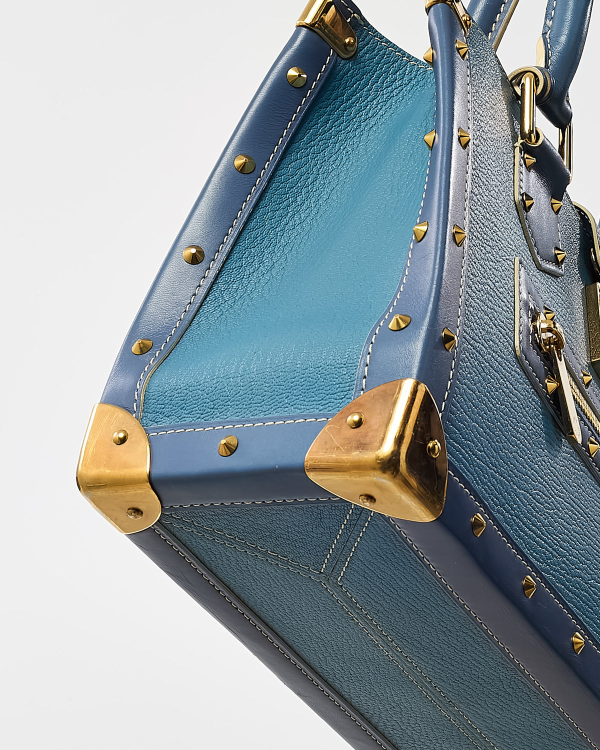 Louis Vuitton Blue Suhali Leather Le Fabuleux Top Handle Bag