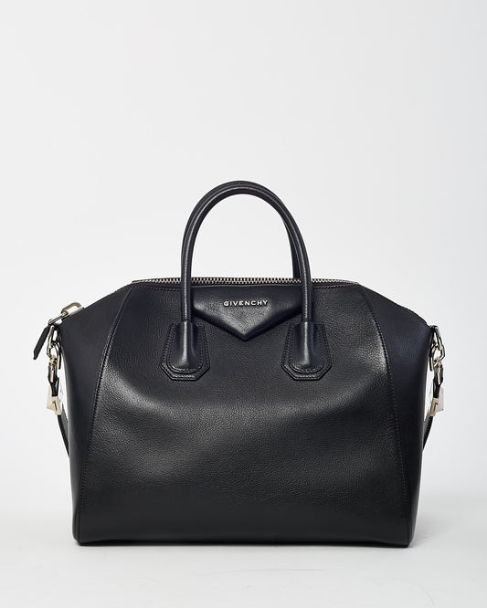 Givenchy Black Grained Leather Medium Antigona Bag