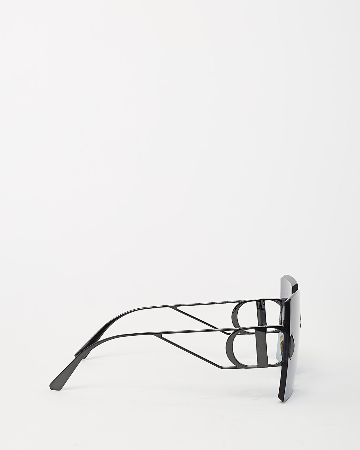 Dior Black Metal 30Montaigne Square Oversize Sunglasses