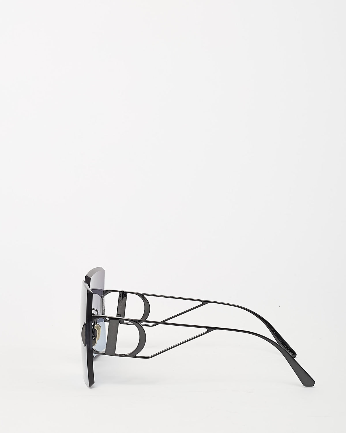Dior Black Metal 30Montaigne Square Oversize Sunglasses