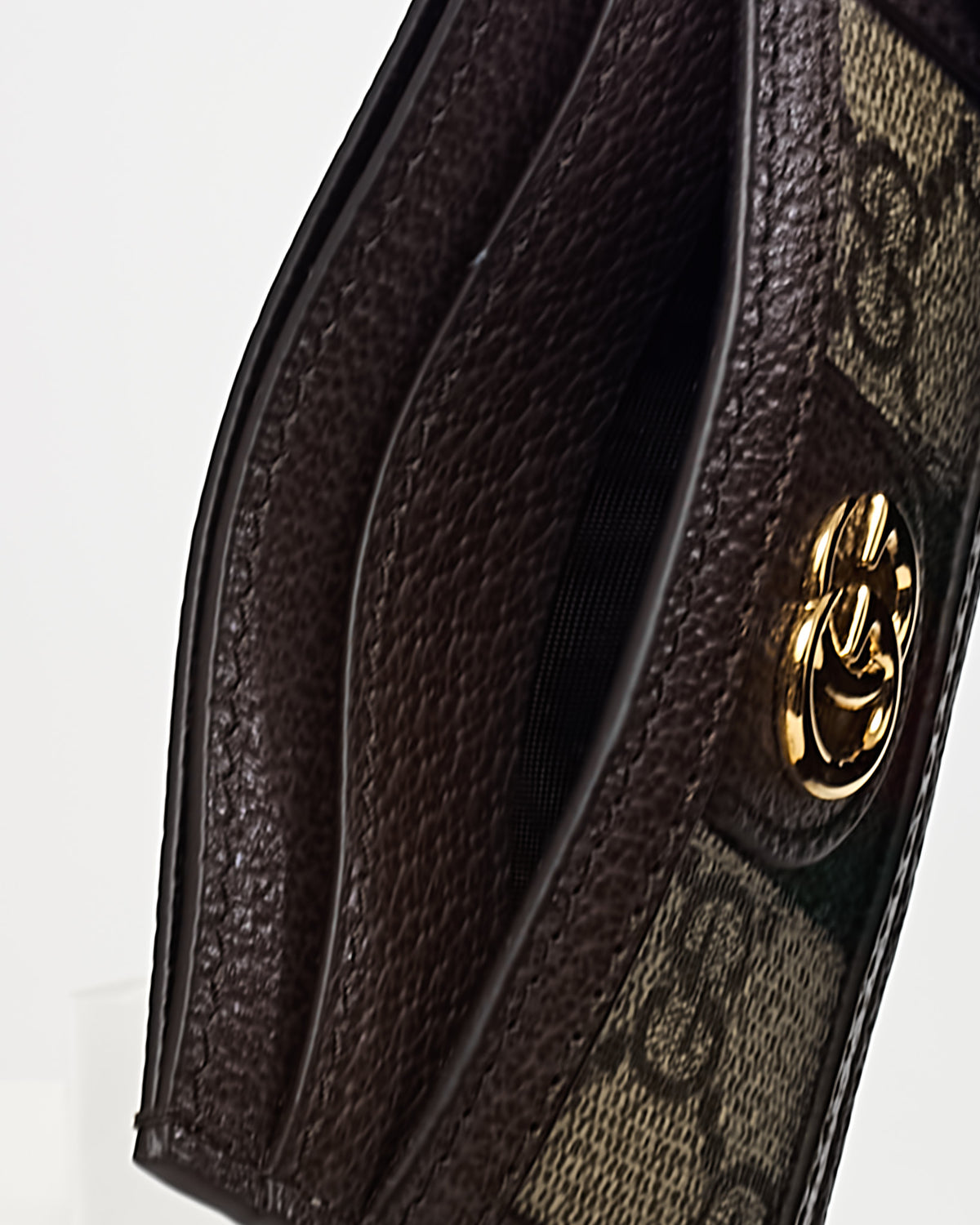 Gucci Brown and Beige GG Monogram Supreme Canvas Ophidia Card Case