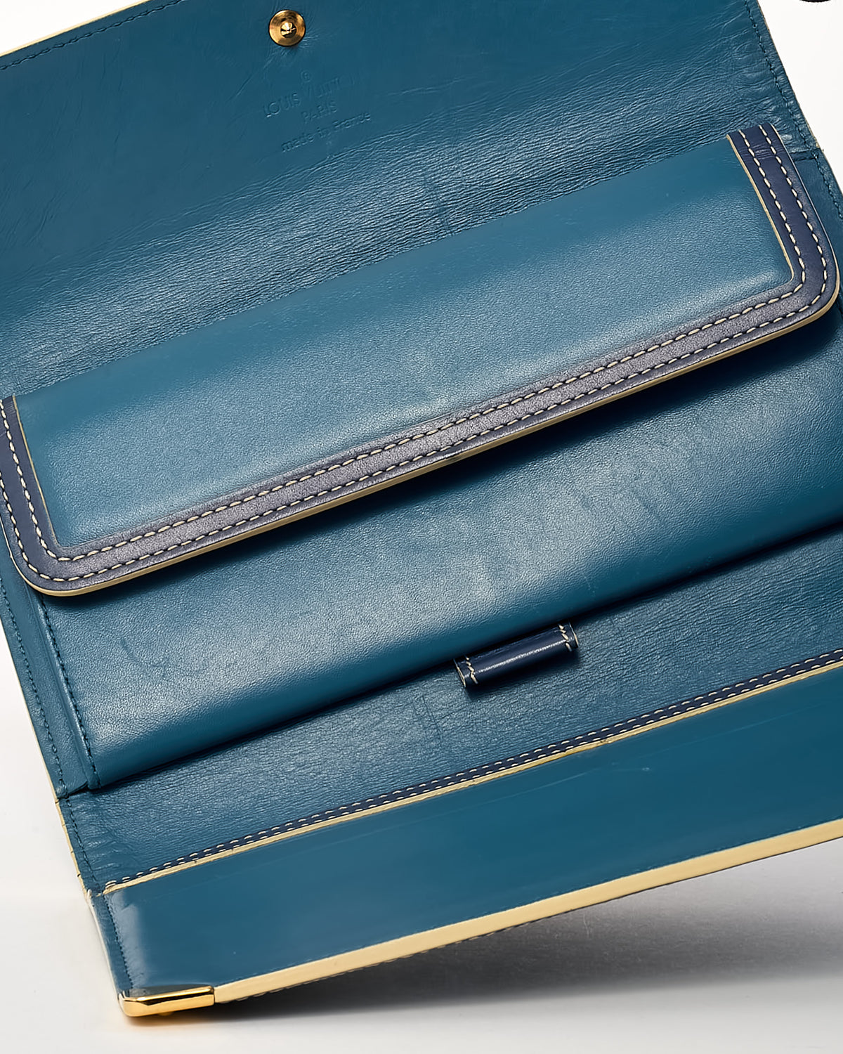 Louis Vuitton Blue Suhali Leather Porte Tresor International Wallet