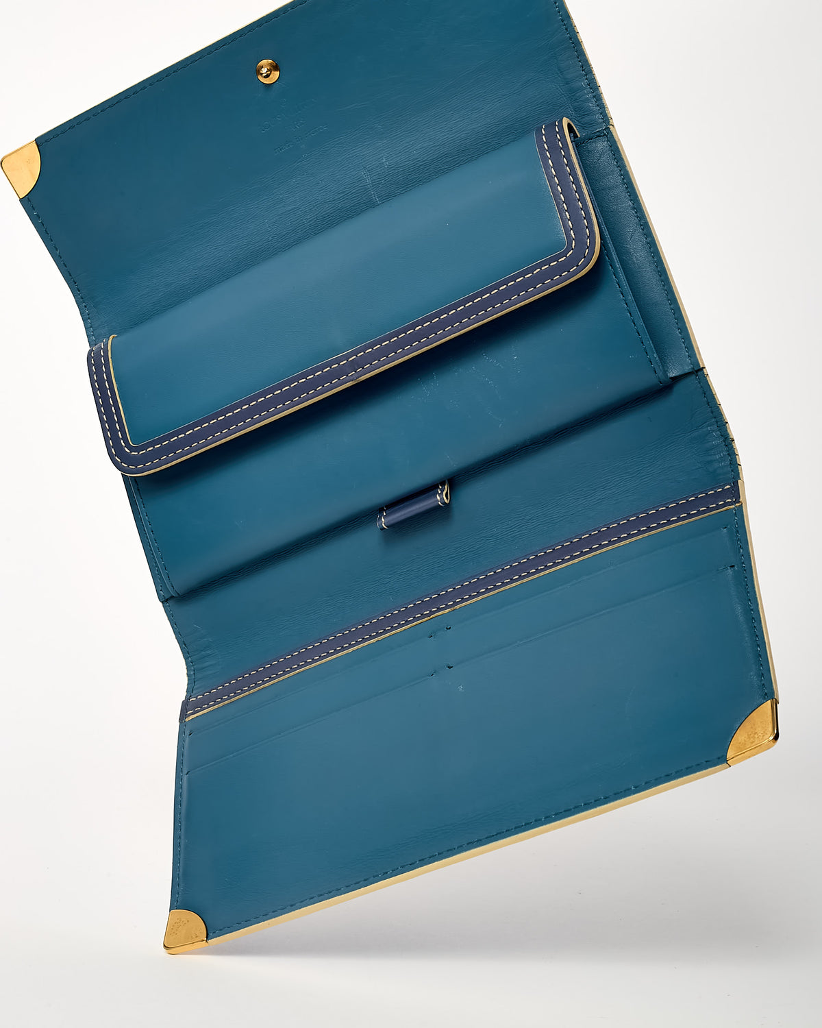 Louis Vuitton Blue Suhali Leather Porte Tresor International Wallet