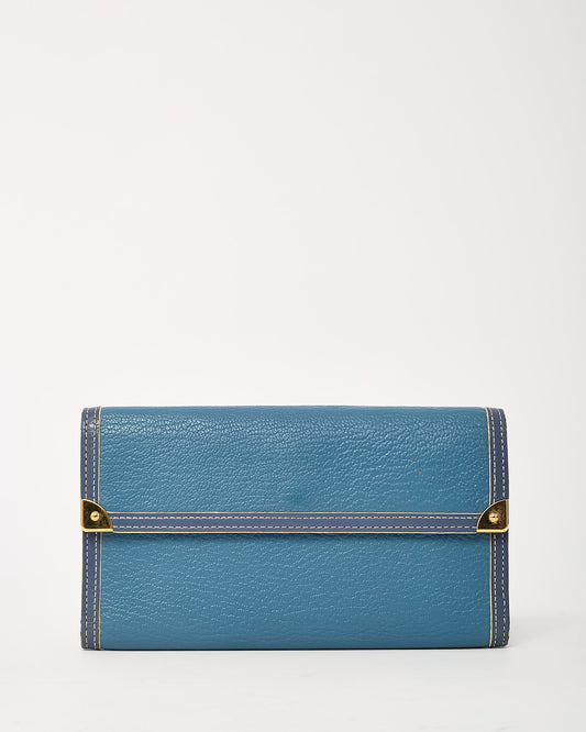 Louis Vuitton Blue Suhali Leather Porte Tresor International Wallet