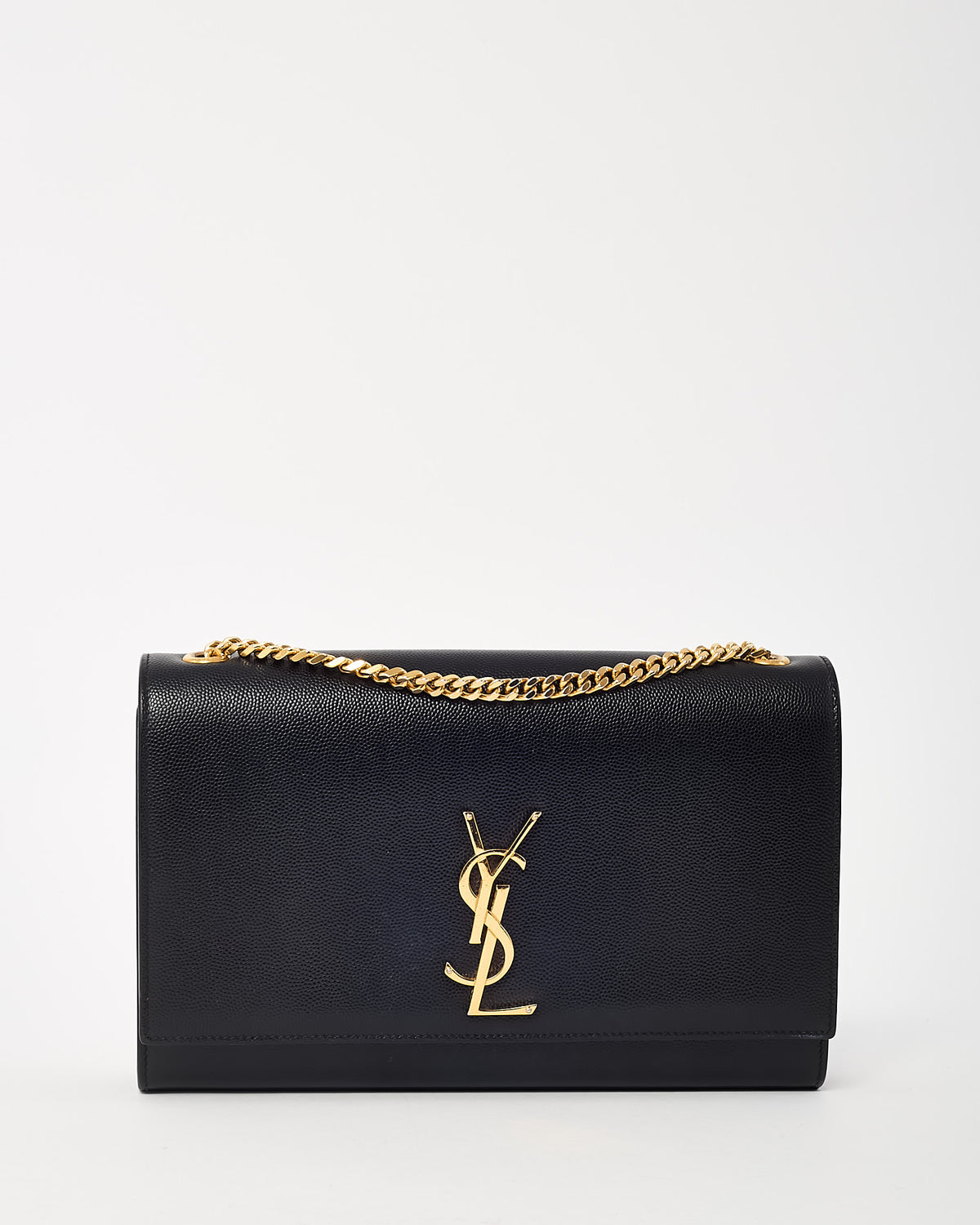 Saint Laurent Black Grain De Poudre Medium GHW YSL Kate Shoulder Bag