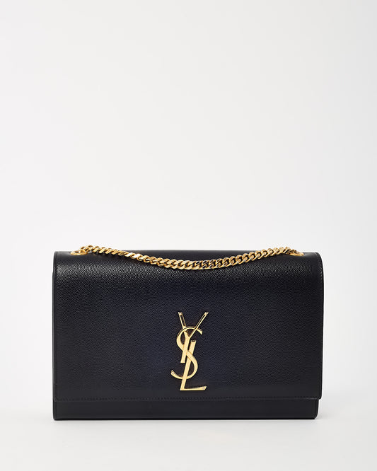 Saint Laurent Black Grain De Poudre Medium GHW YSL Kate Shoulder Bag
