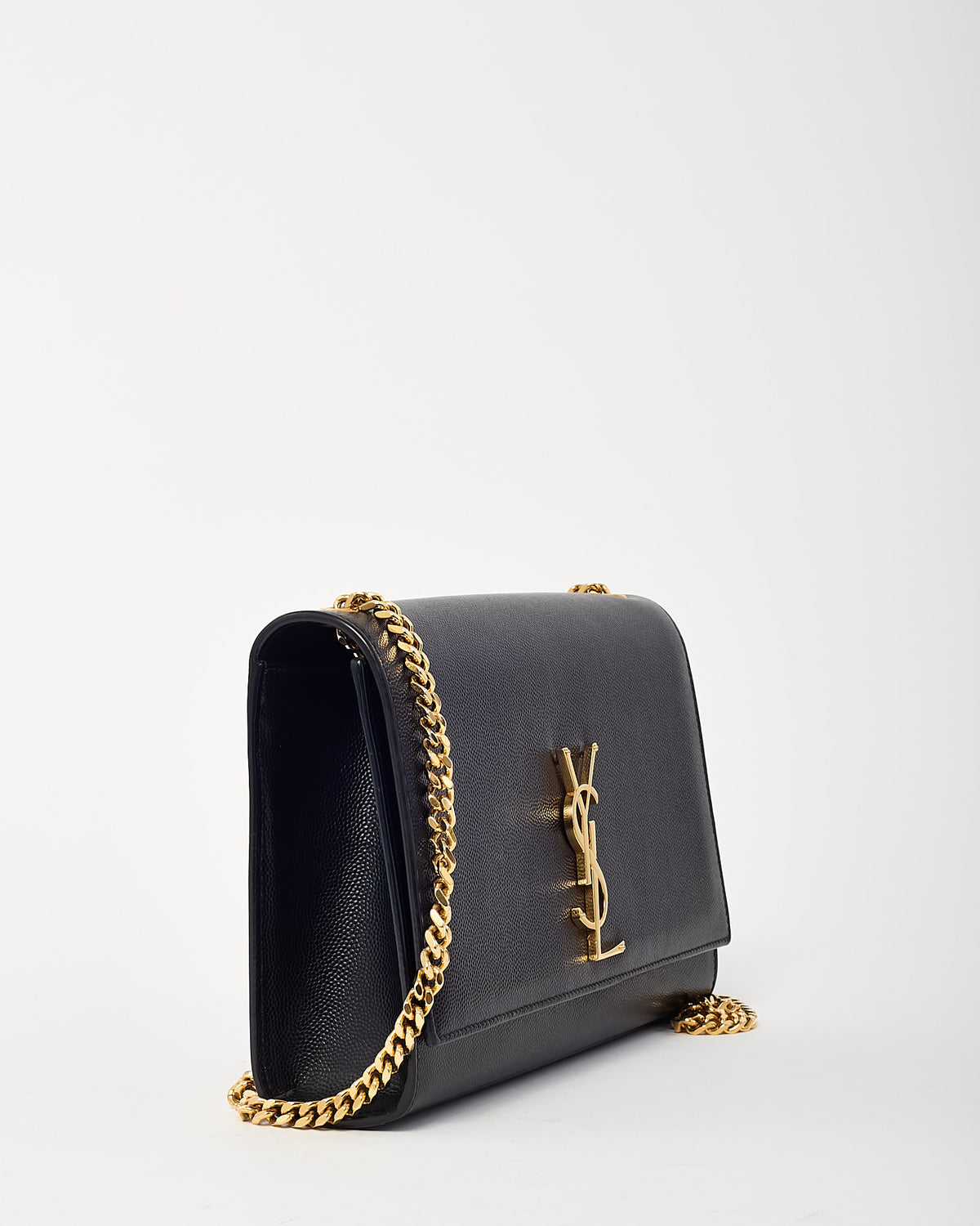 Saint Laurent Black Grain De Poudre Medium GHW YSL Kate Shoulder Bag