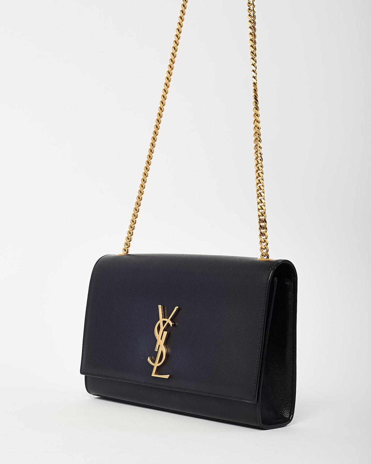 Saint Laurent Black Grain De Poudre Medium GHW YSL Kate Shoulder Bag