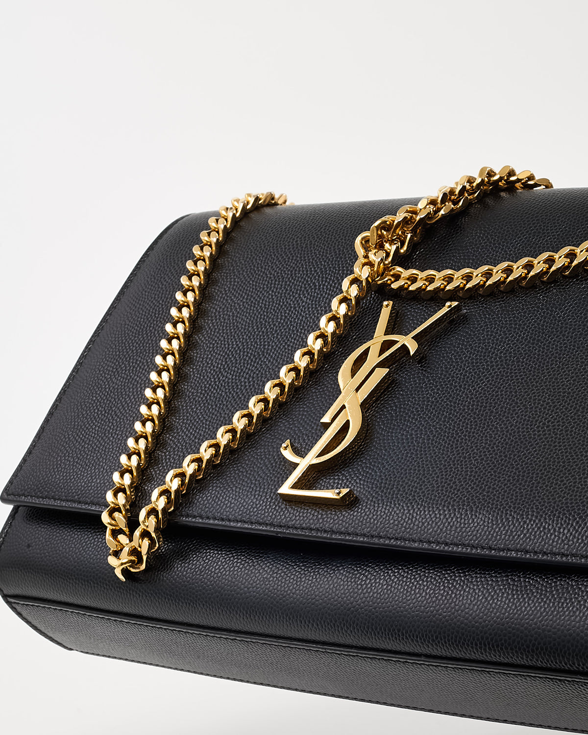 Saint Laurent Black Grain De Poudre Medium GHW YSL Kate Shoulder Bag