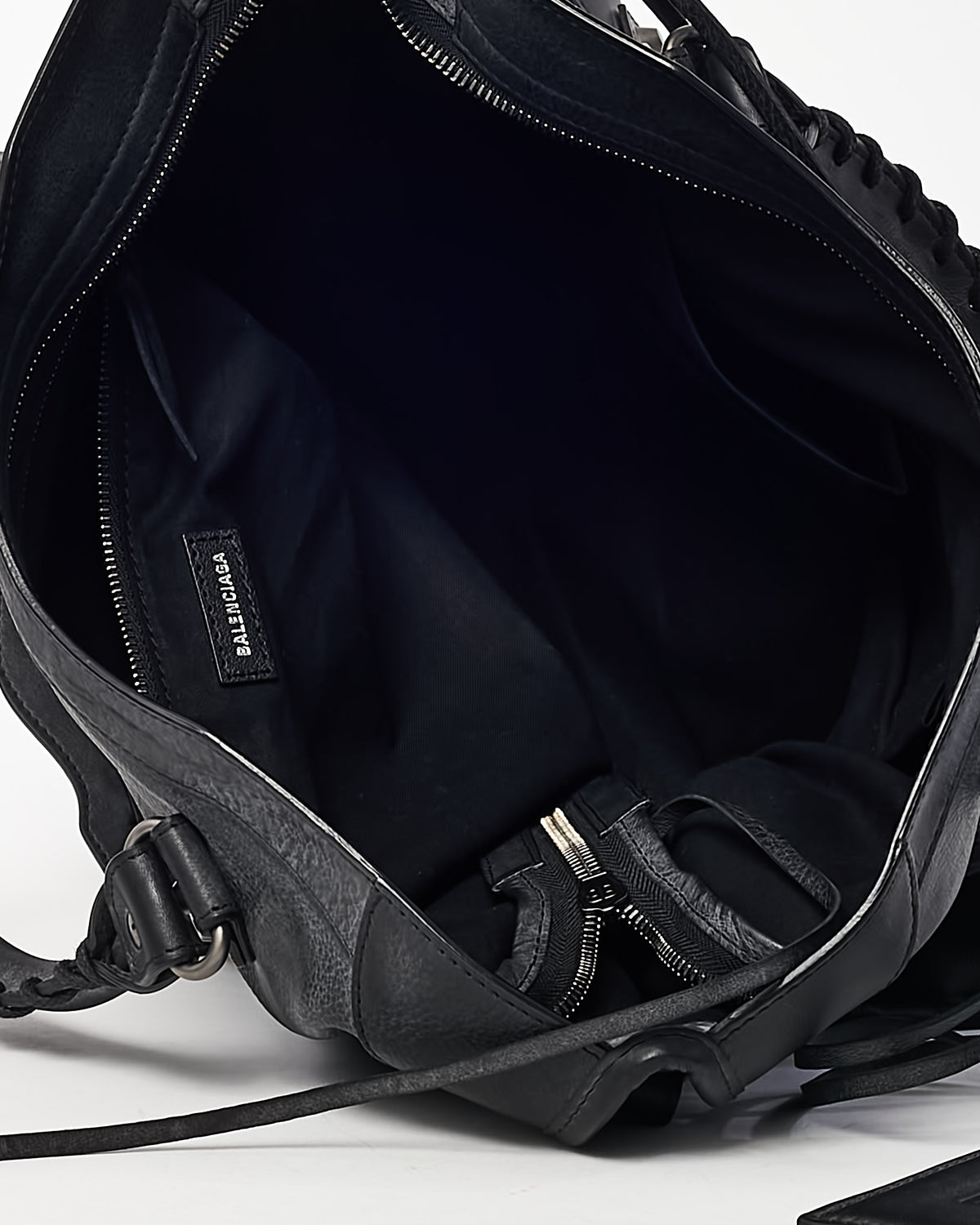 Balenciaga Distressed Black Calfskin Leather Medium Le City Bag