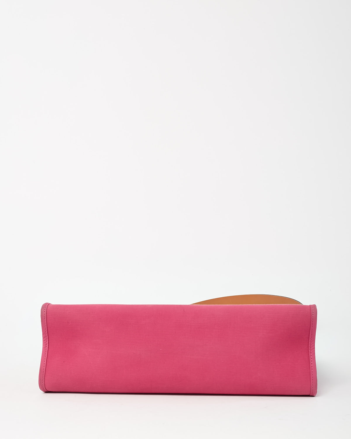 Hermès Tan Leather and Pink Toile Canvas Herbag Zip 31 with Palladium Hardware