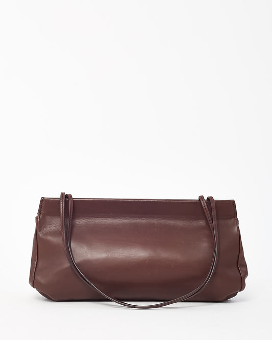 The Row Brown Calfskin Leather Abby Shoulder Bag