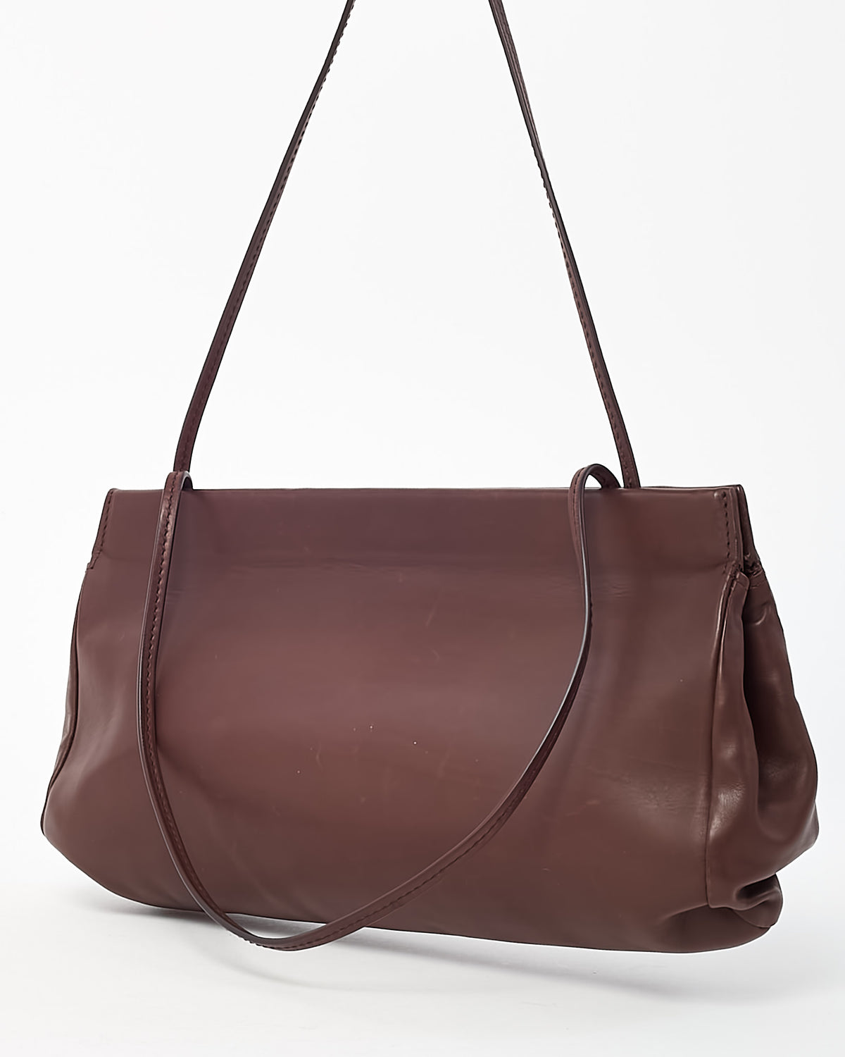 The Row Brown Calfskin Leather Abby Shoulder Bag