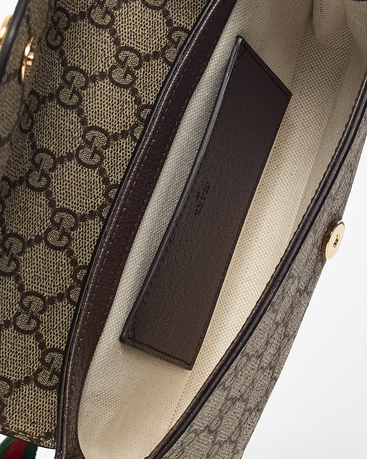 Gucci Brown & Beige GG Monogram Supreme Canvas Ophidia Pochette Crossbody Bag