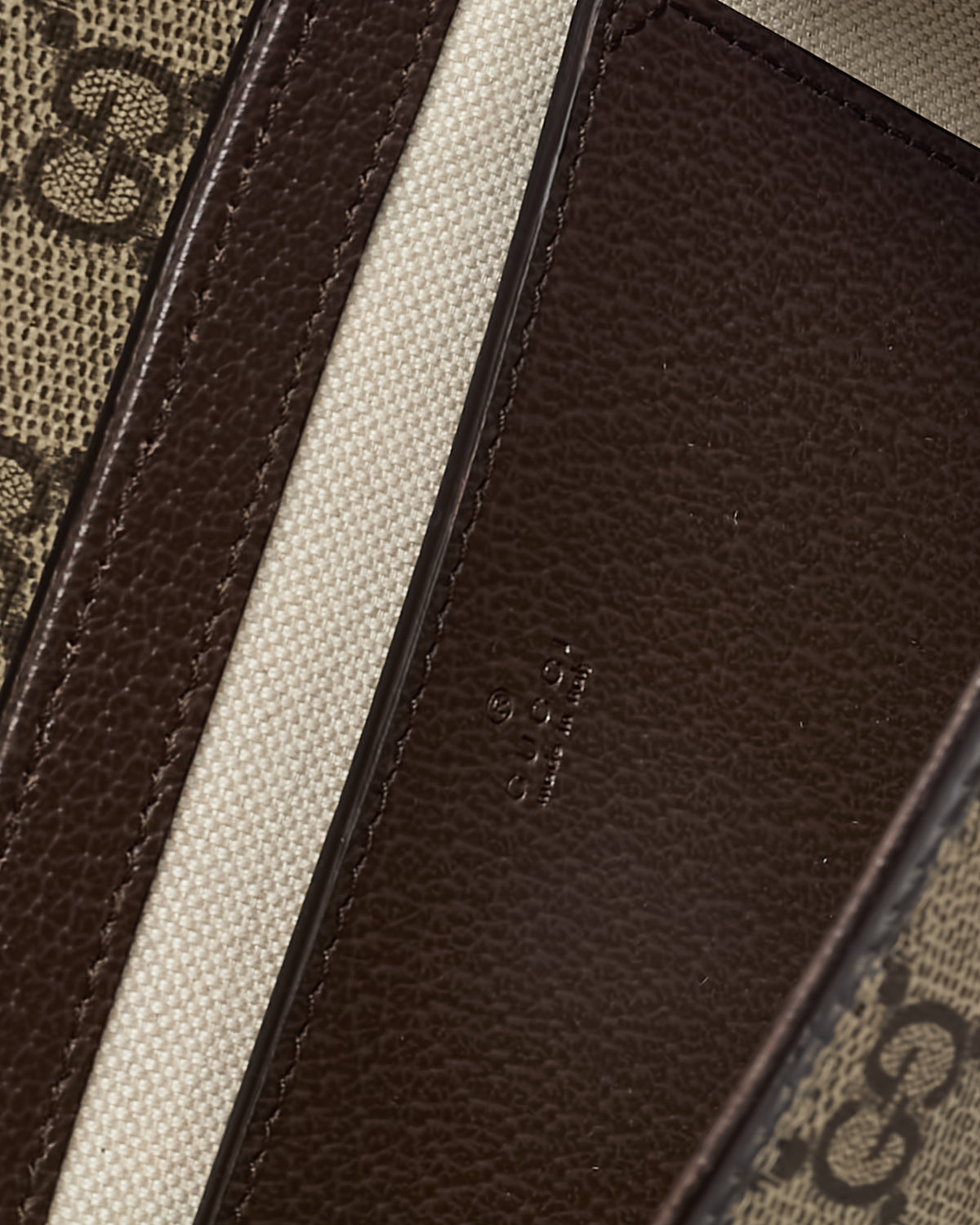 Gucci Brown & Beige GG Monogram Supreme Canvas Ophidia Pochette Crossbody Bag