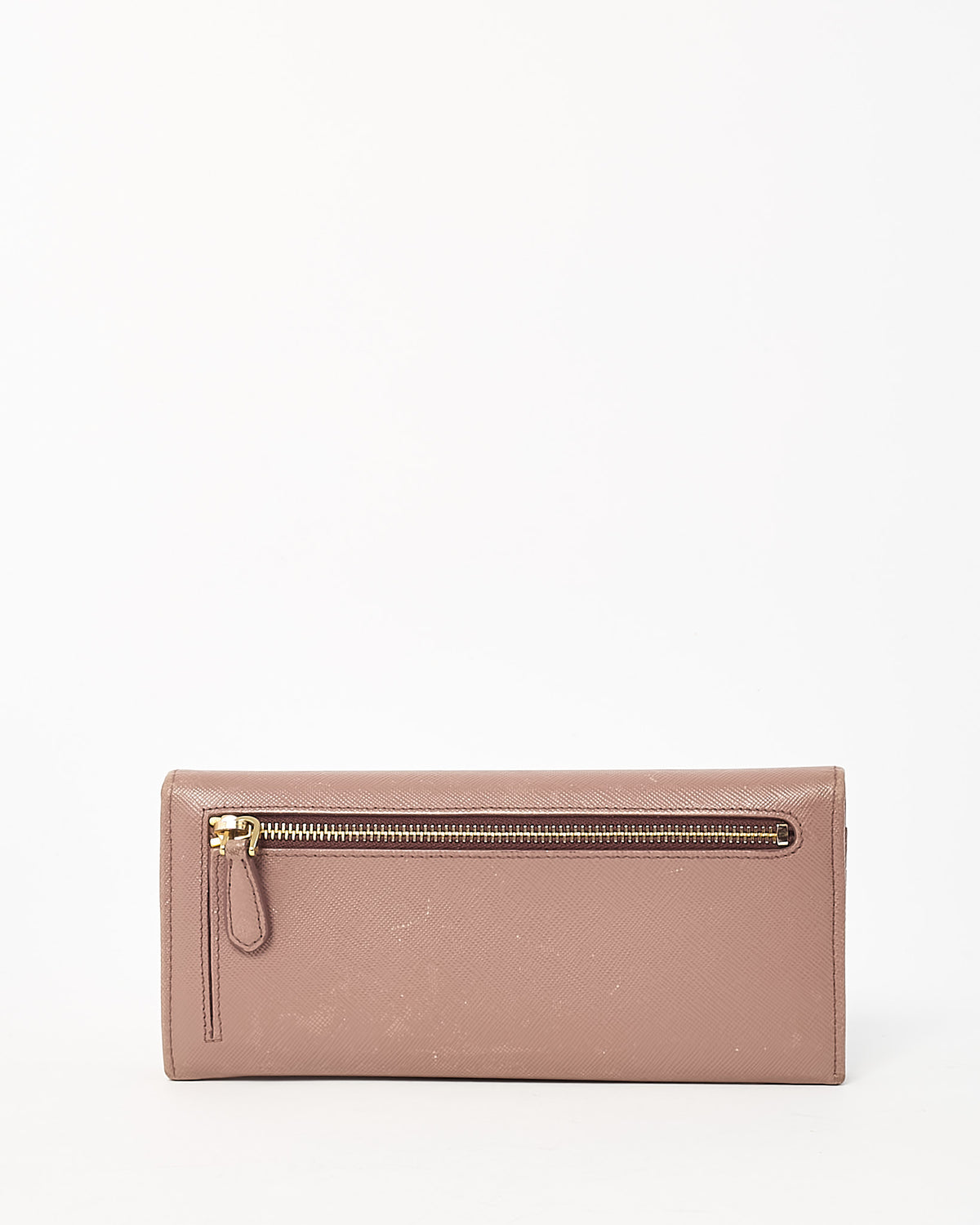 Prada Beige Cammeo Saffiano Leather Logo Continental Wallet