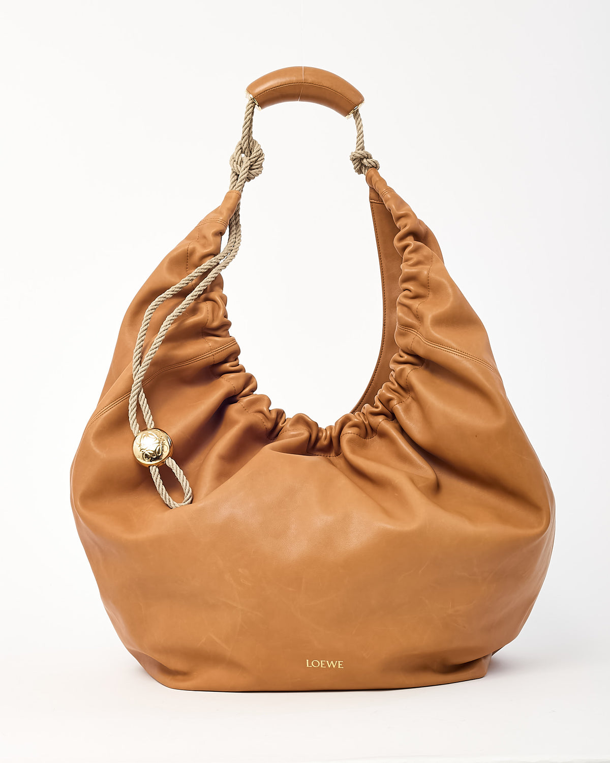 Loewe Tan (Oak) Nappa Leather Squeeze XL Shoulder Bag