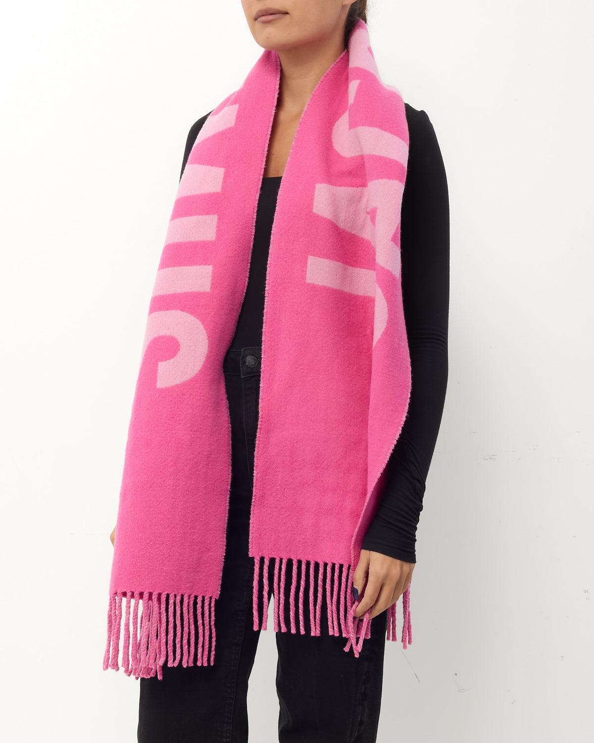 Jacquemus Pink Wool "L'écharpe Jacquemus Logo" Scarf