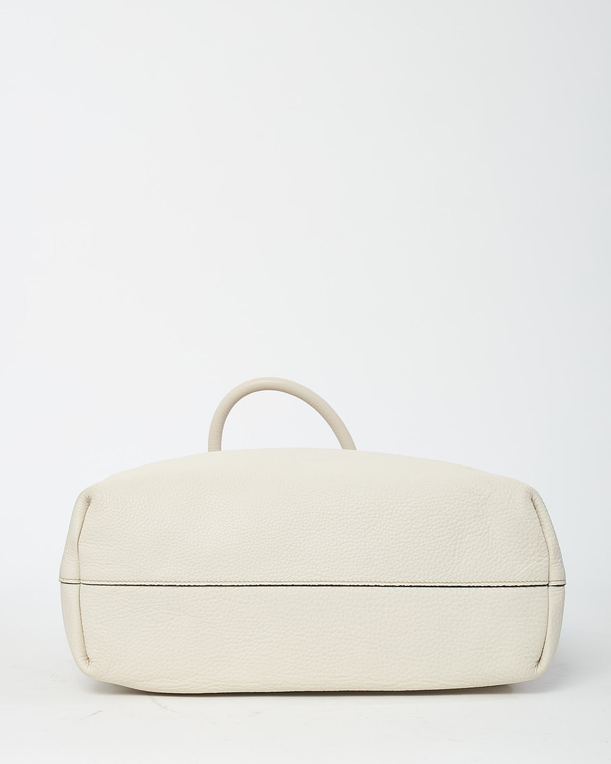 Prada White Vitello Daino Leather 2Way Tote with Strap