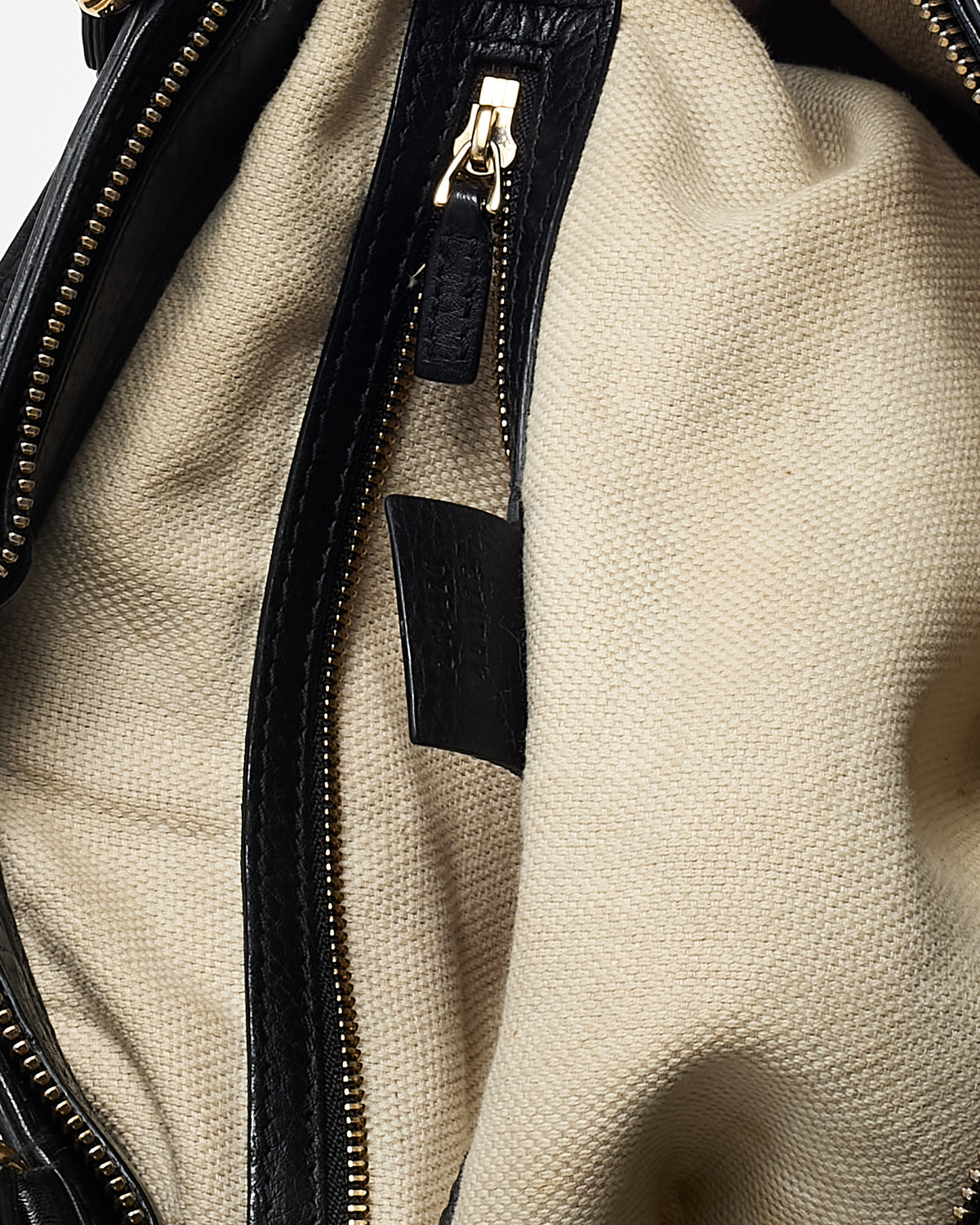 Gucci Black Leather Small Interlocking G Soho Cellarius 2Way Tote Bag