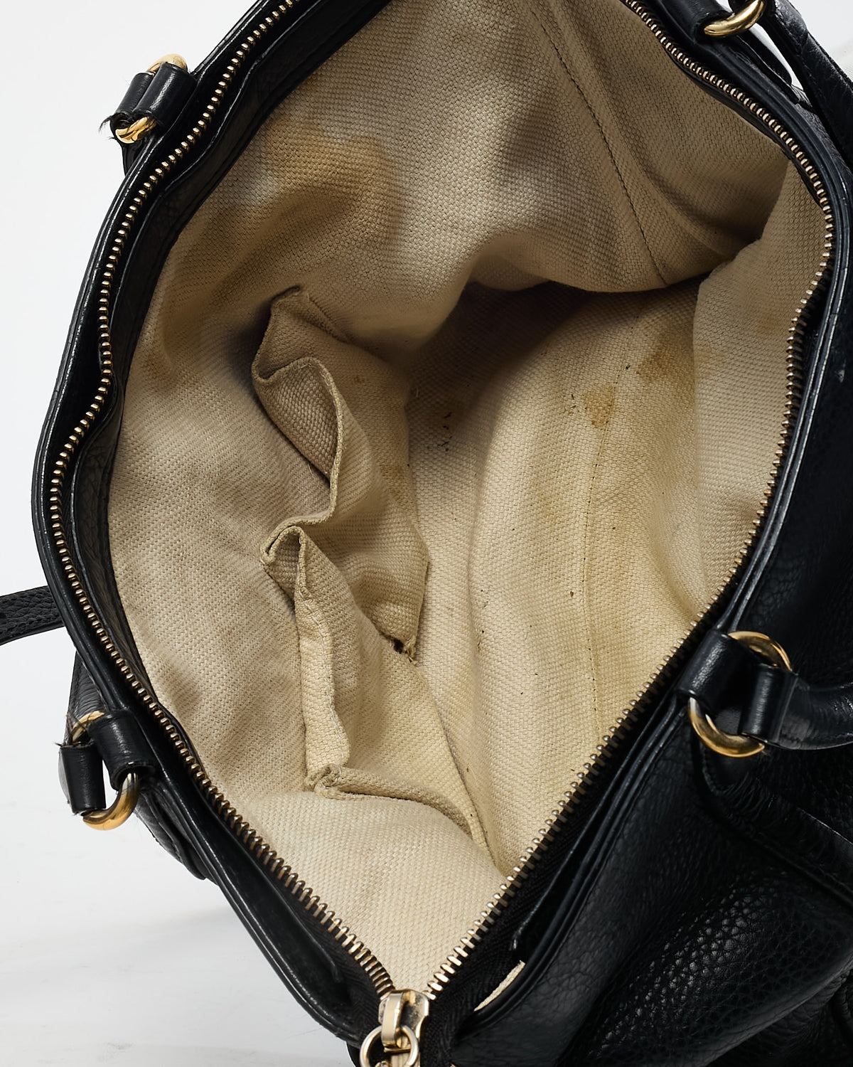 Gucci Black Leather Small Interlocking G Soho Cellarius 2Way Tote Bag