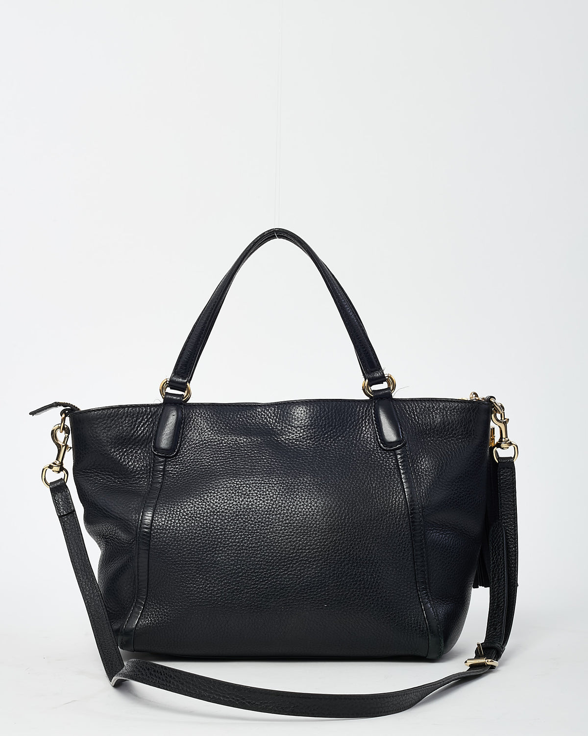 Gucci Black Leather Small Interlocking G Soho Cellarius 2Way Tote Bag