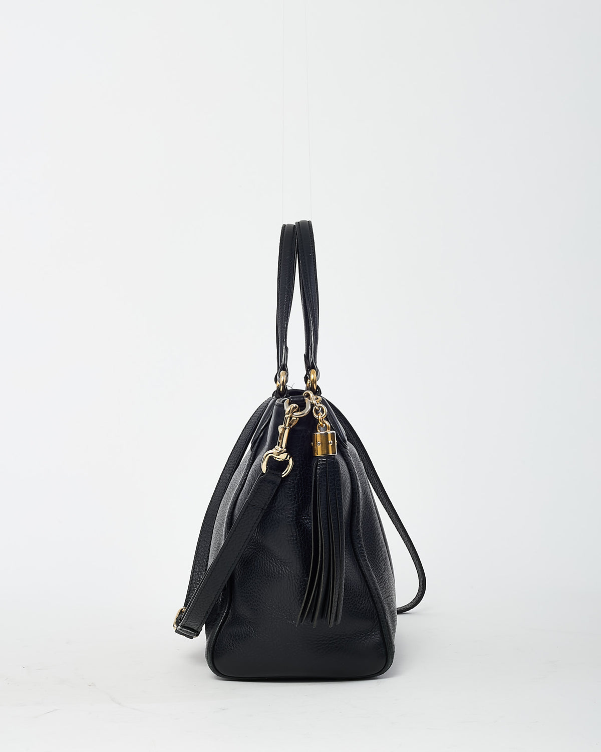 Gucci Black Leather Small Interlocking G Soho Cellarius 2Way Tote Bag