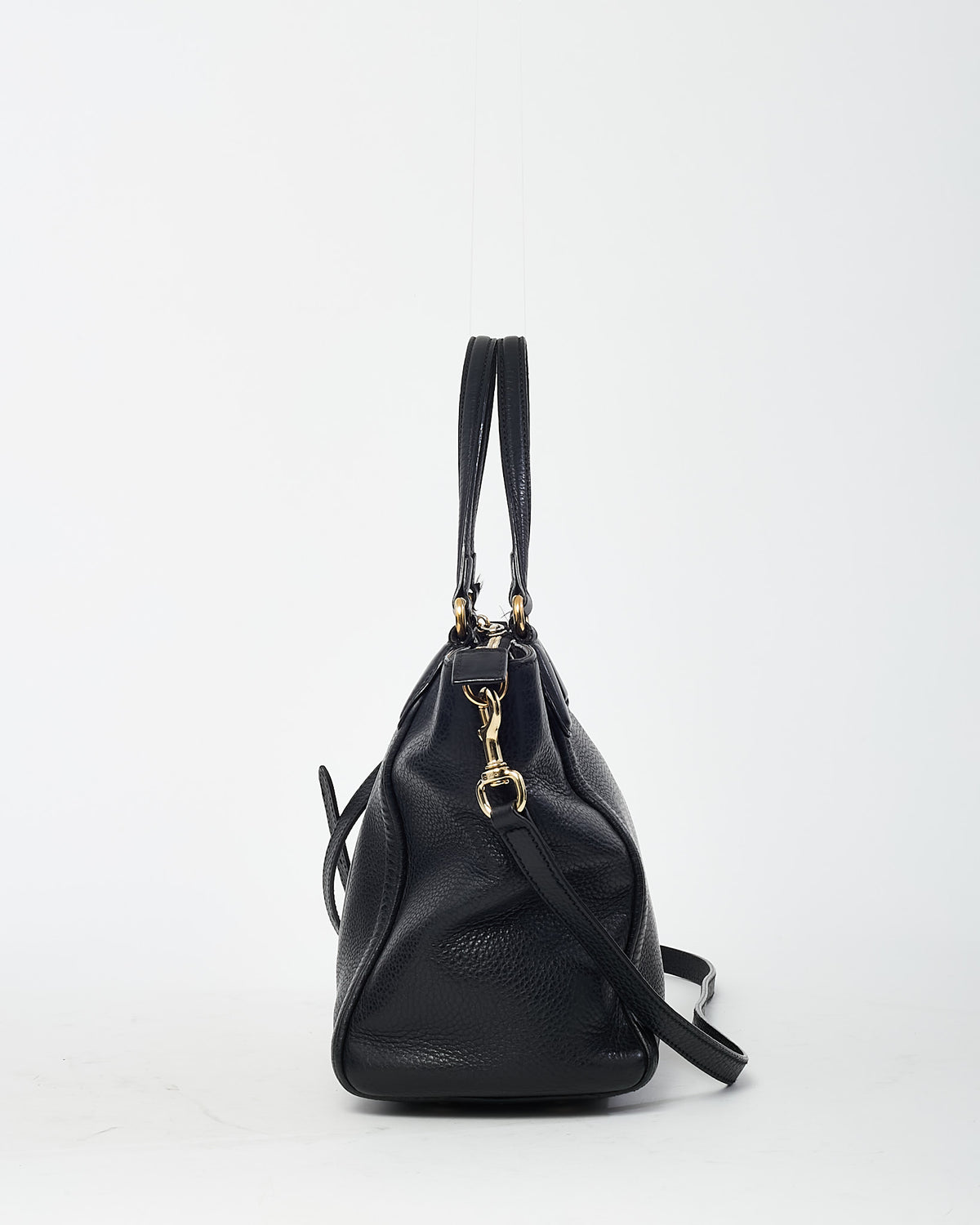 Gucci Black Leather Small Interlocking G Soho Cellarius 2Way Tote Bag