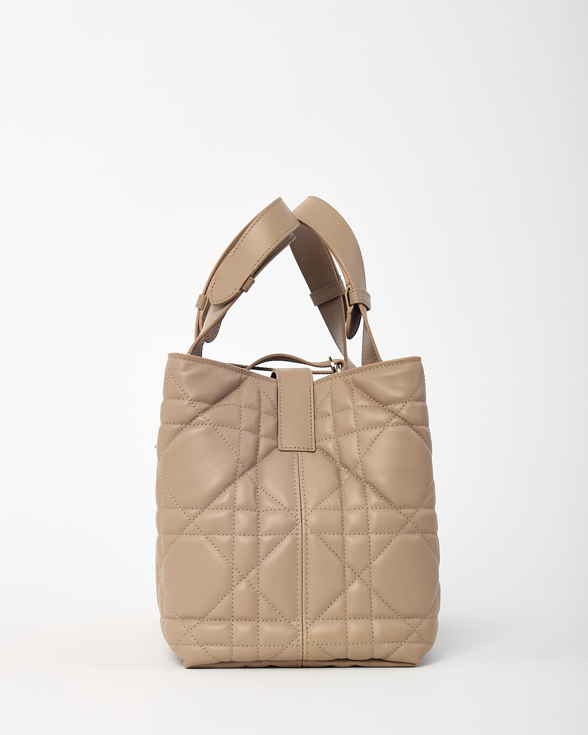 Dior Beige Macrocannage Calfskin Leather Medium Toujours Bag GHW