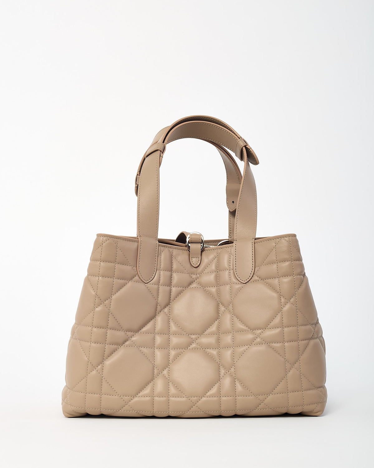 Dior Beige Macrocannage Calfskin Leather Medium Toujours Bag GHW