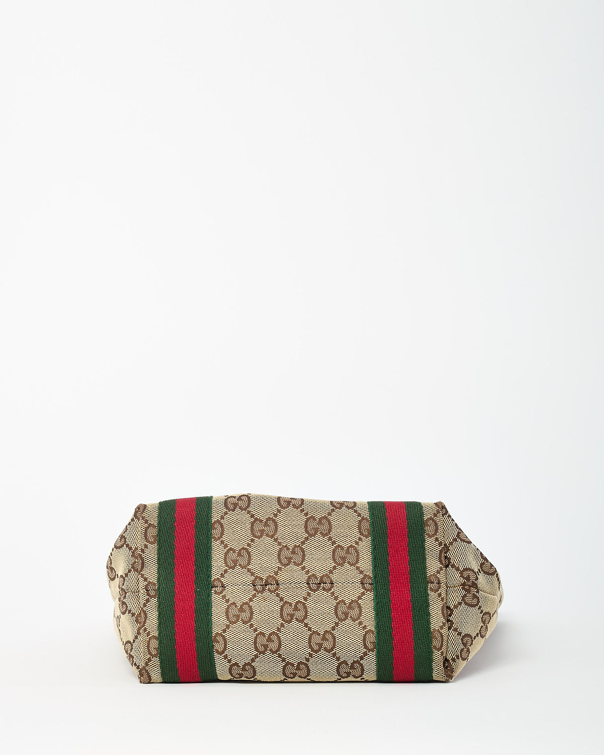 Gucci White Leather and Beige/Brown GG Monogram Canvas Jolicoeur Mini Tote Bag