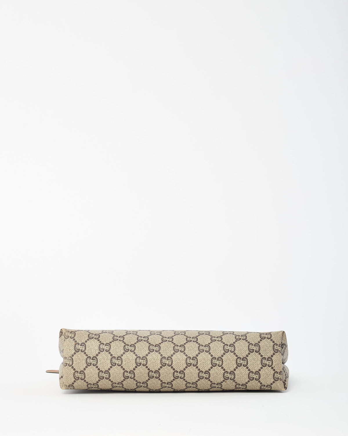 Gucci Vintage GG Plus Beige/Brown GG Monogram Coated Canvas Zip Pouch