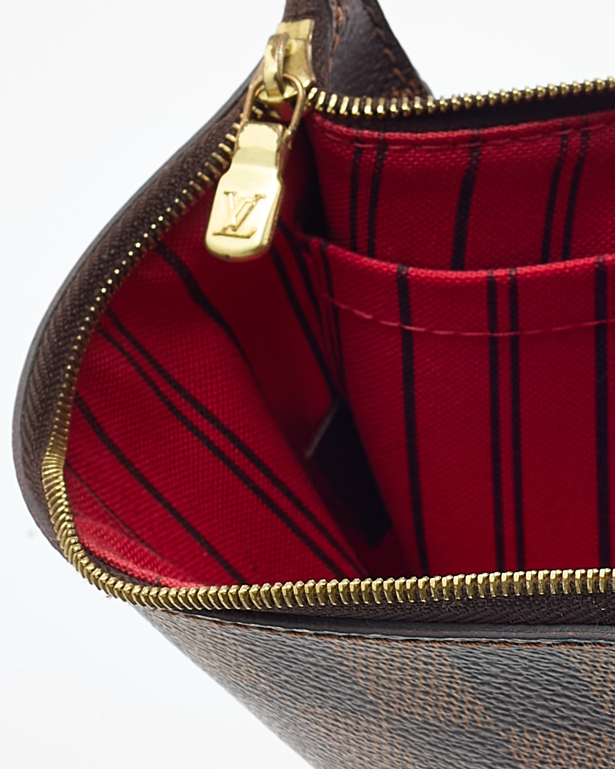 Louis Vuitton Damier Ebene Coated Canvas Neverfull Pouch