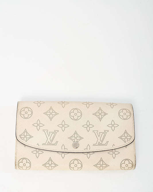 Louis Vuitton White Monogram Mahina Embossed Leather Bifold Long Wallet