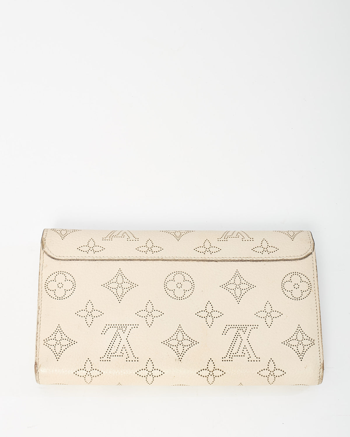 Louis Vuitton White Monogram Mahina Embossed Leather Bifold Long Wallet