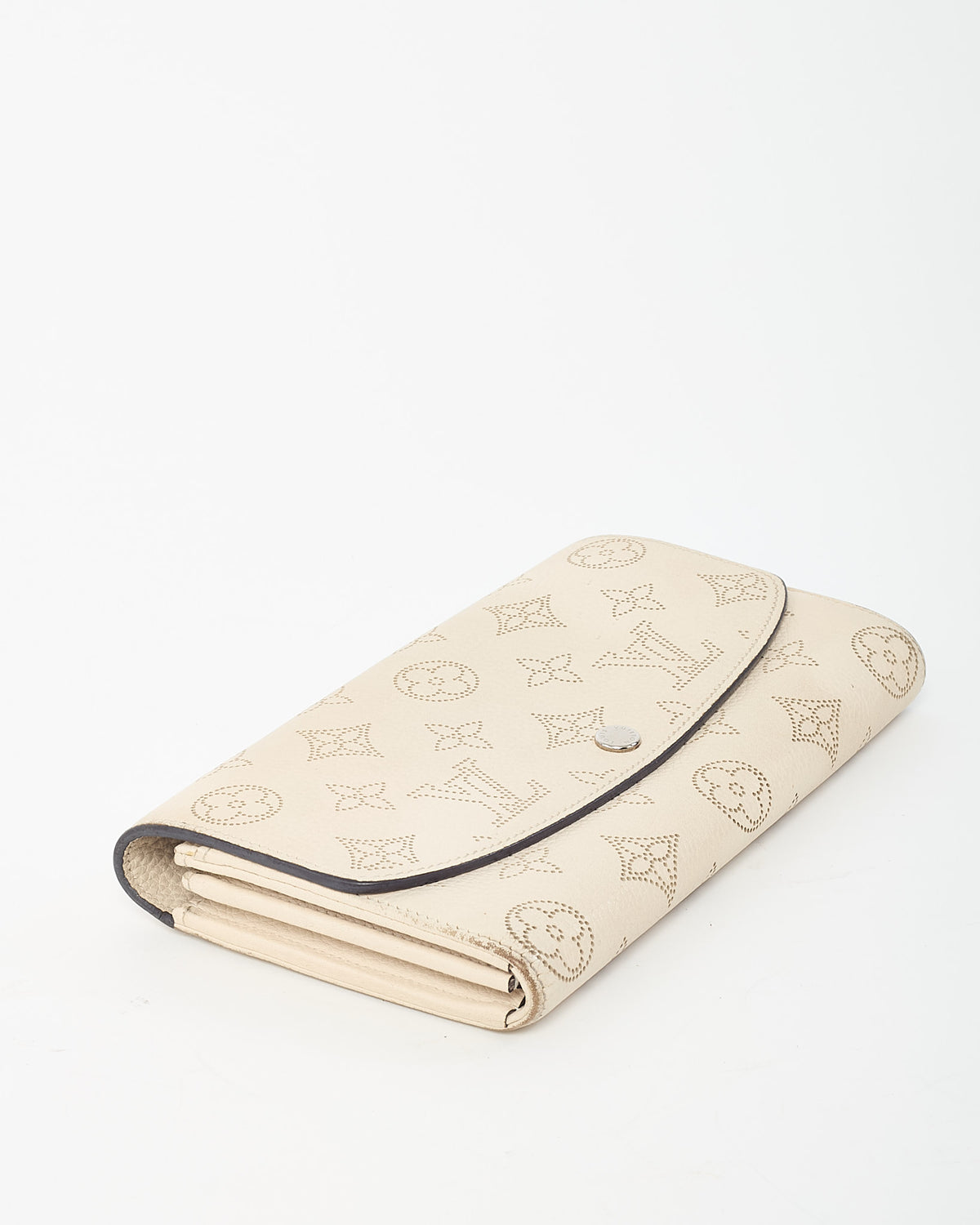 Louis Vuitton White Monogram Mahina Embossed Leather Bifold Long Wallet