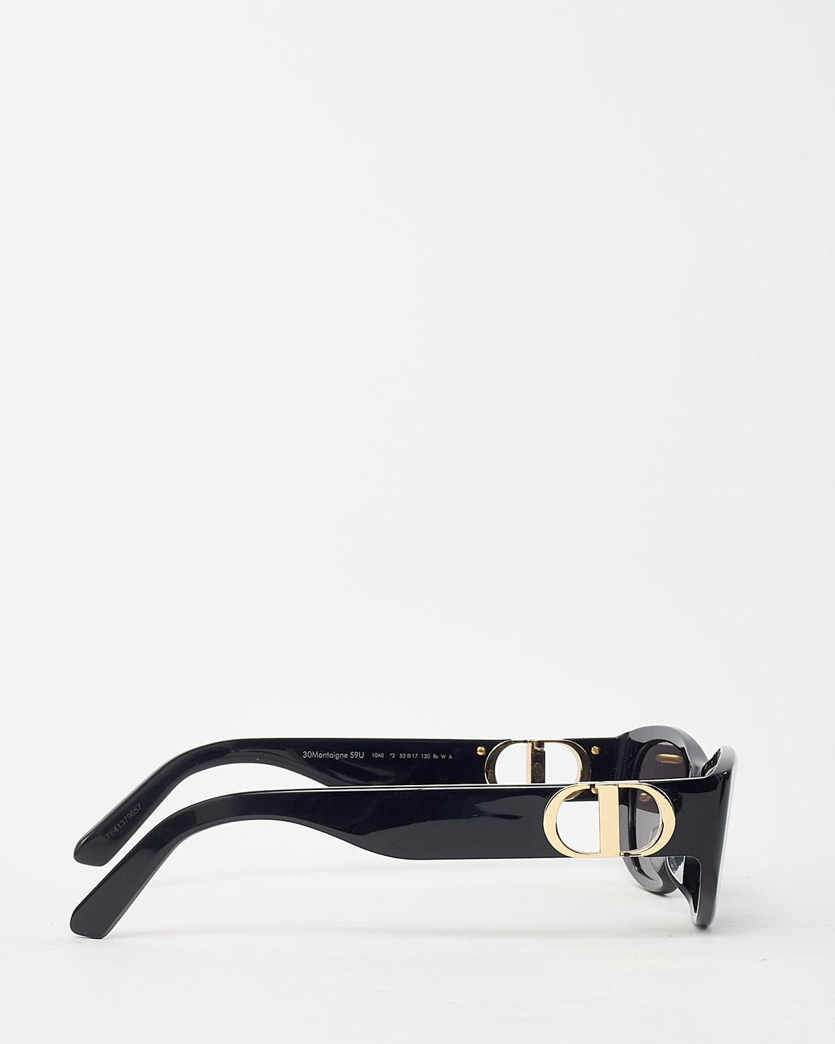 Dior Black Acetate 30Montaigne S9U Logo Oval Sunglasses
