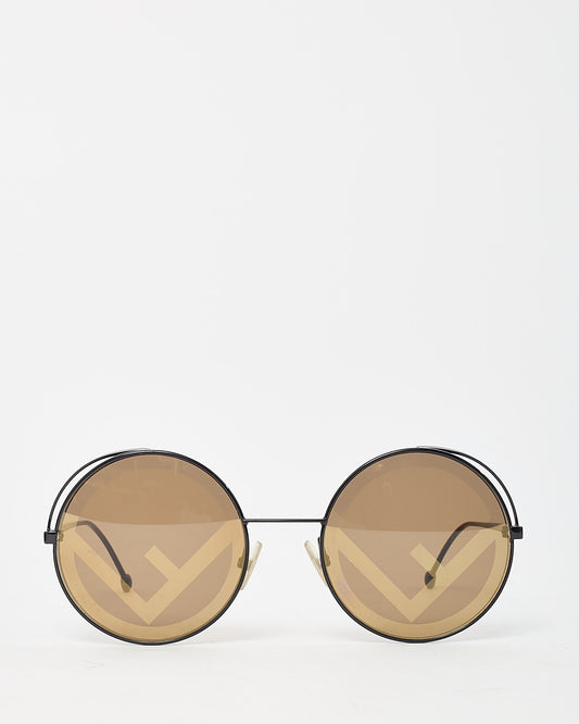Fendi Black Metal and Gradient Lens F is Fendi Run Away FF 0343/S Round Sunglasses