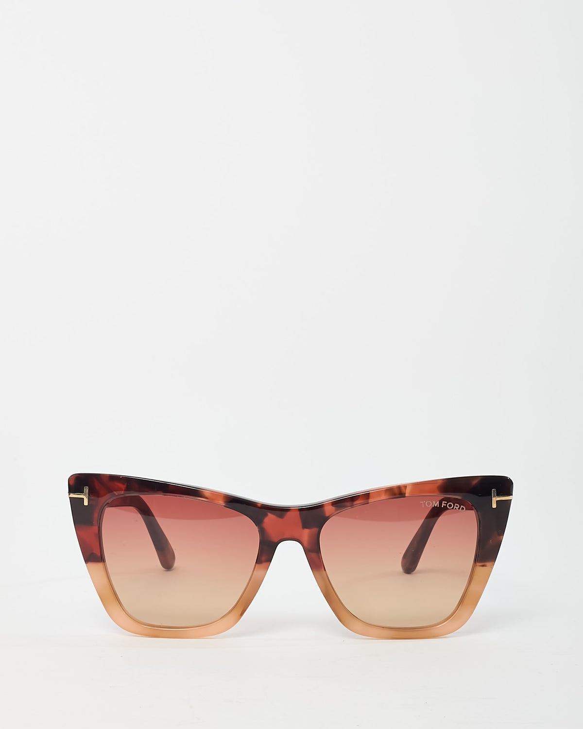 Tom Ford Brown Havana Poppy 02 TF846 Cat Eye Sunglasses